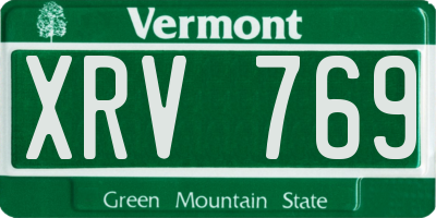 VT license plate XRV769