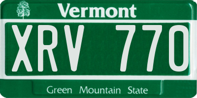 VT license plate XRV770