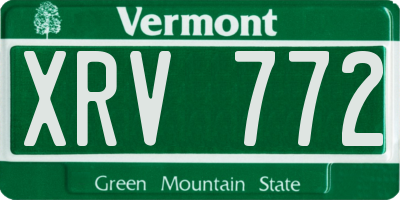 VT license plate XRV772