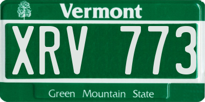 VT license plate XRV773