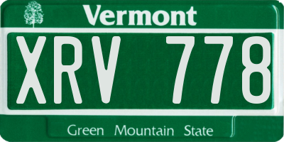 VT license plate XRV778