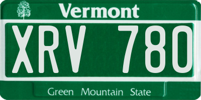 VT license plate XRV780