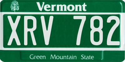 VT license plate XRV782
