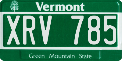 VT license plate XRV785
