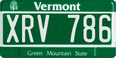 VT license plate XRV786