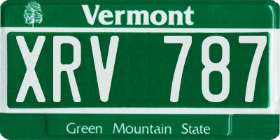 VT license plate XRV787