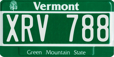 VT license plate XRV788