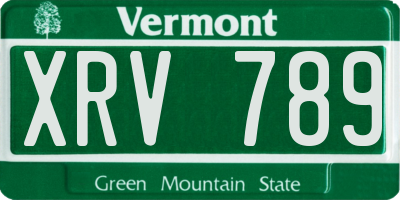 VT license plate XRV789