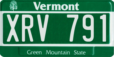 VT license plate XRV791