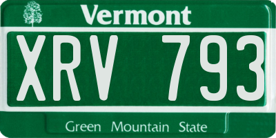 VT license plate XRV793
