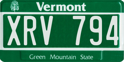 VT license plate XRV794