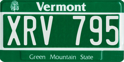 VT license plate XRV795
