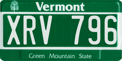 VT license plate XRV796