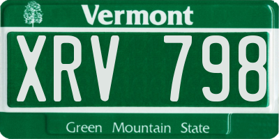VT license plate XRV798