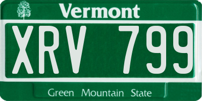 VT license plate XRV799