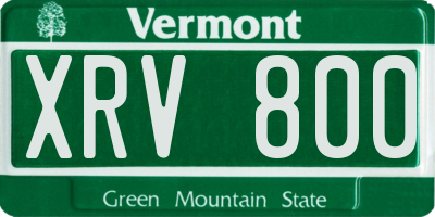 VT license plate XRV800