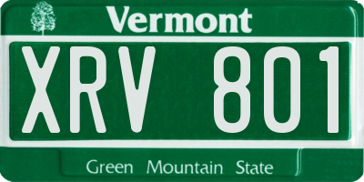 VT license plate XRV801