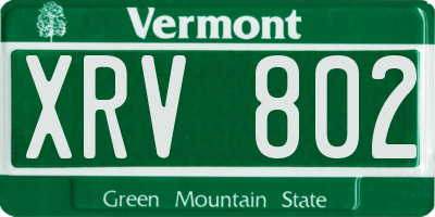 VT license plate XRV802
