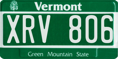 VT license plate XRV806