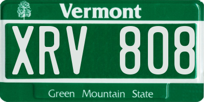 VT license plate XRV808