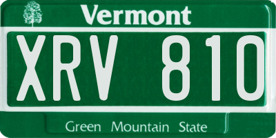 VT license plate XRV810