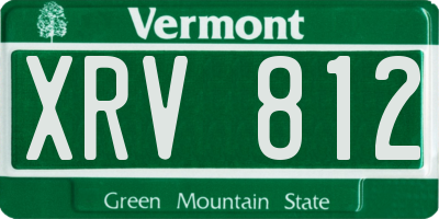 VT license plate XRV812
