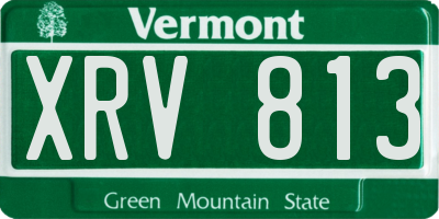 VT license plate XRV813
