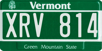 VT license plate XRV814