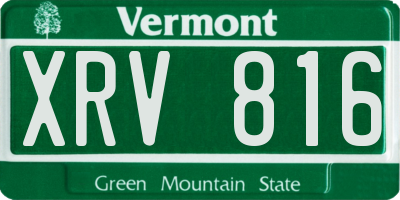 VT license plate XRV816
