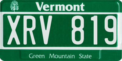 VT license plate XRV819