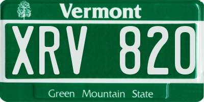 VT license plate XRV820