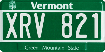 VT license plate XRV821