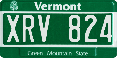 VT license plate XRV824