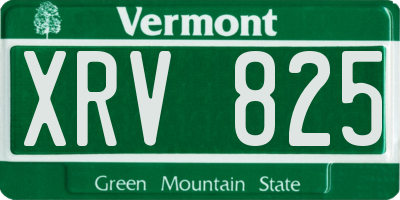 VT license plate XRV825