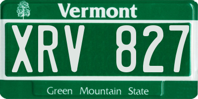 VT license plate XRV827