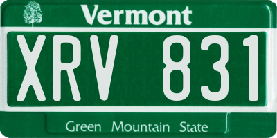 VT license plate XRV831