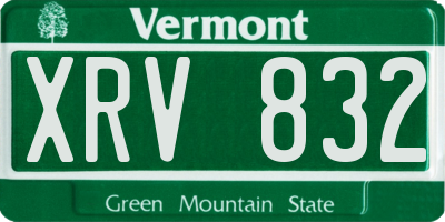 VT license plate XRV832