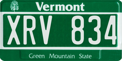 VT license plate XRV834