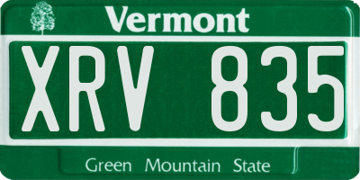 VT license plate XRV835