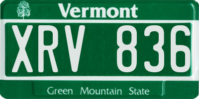 VT license plate XRV836