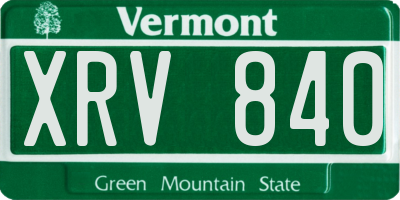 VT license plate XRV840