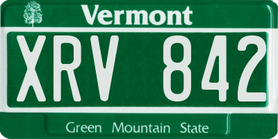 VT license plate XRV842