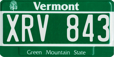 VT license plate XRV843