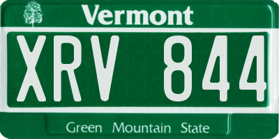 VT license plate XRV844