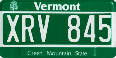 VT license plate XRV845
