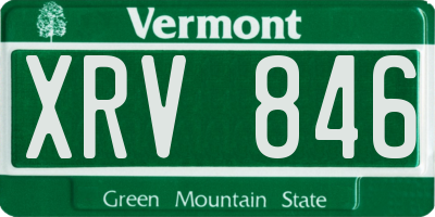 VT license plate XRV846