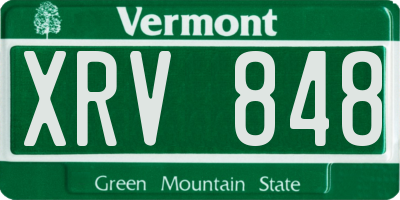 VT license plate XRV848