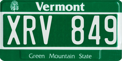 VT license plate XRV849