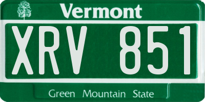 VT license plate XRV851