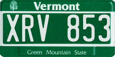 VT license plate XRV853